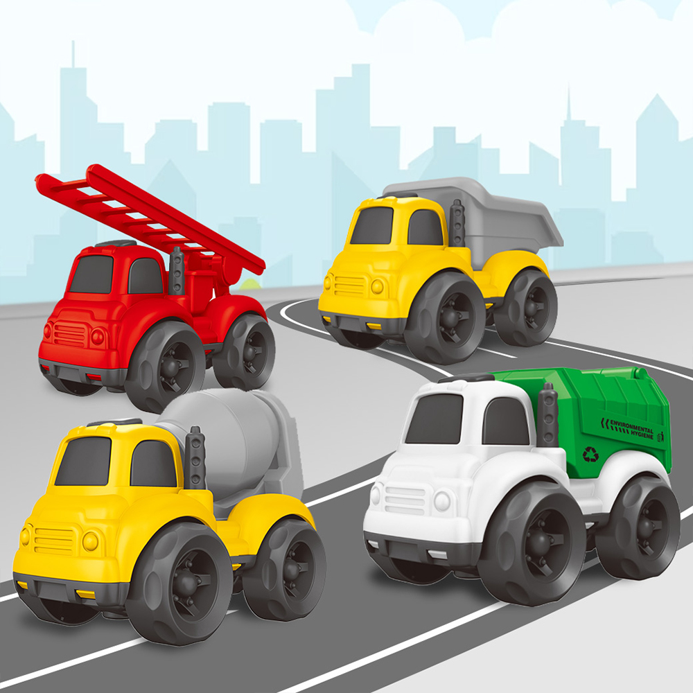 Toy Planet玩具星球 城市慣性車4入盒裝